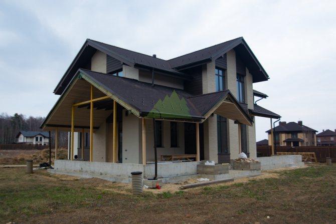 фасад с комбинированной отделкой