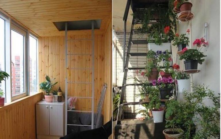 картинка Дизайн пожарной лестницы на балконе