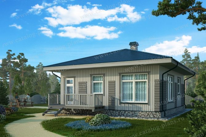 Проект маленького домика 8x8 с двумя спальнями