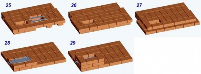 Схема рядов 25—29 печки с лежаком