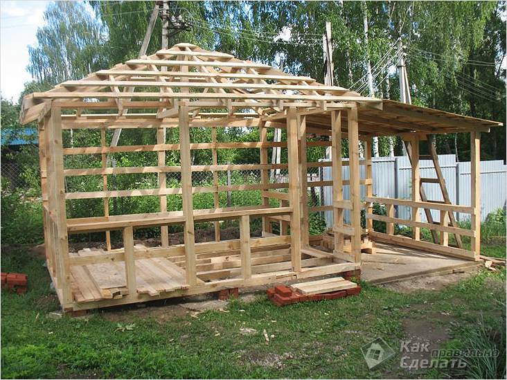 Возведение каркаса деревянной беседки