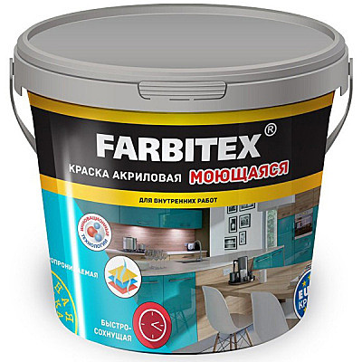 Краска Farbitex Акриловая Моющаяся 13 кг