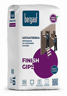 Шпатлевка 18кг финишная  гипсовая Finish Gips BERGAUF 56