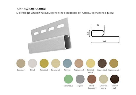 Планка финишная GrandLine Белый, 3,0м 50шт/уп.